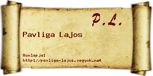 Pavliga Lajos névjegykártya